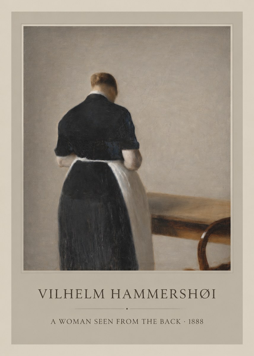 Vilhelm Hammershøi A Woman Seen from the Back No1 - Affiche
