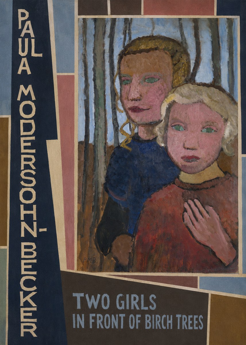 Paula Modersohn-Becker Two Girls in Front of Birch Trees No5 - Affiche