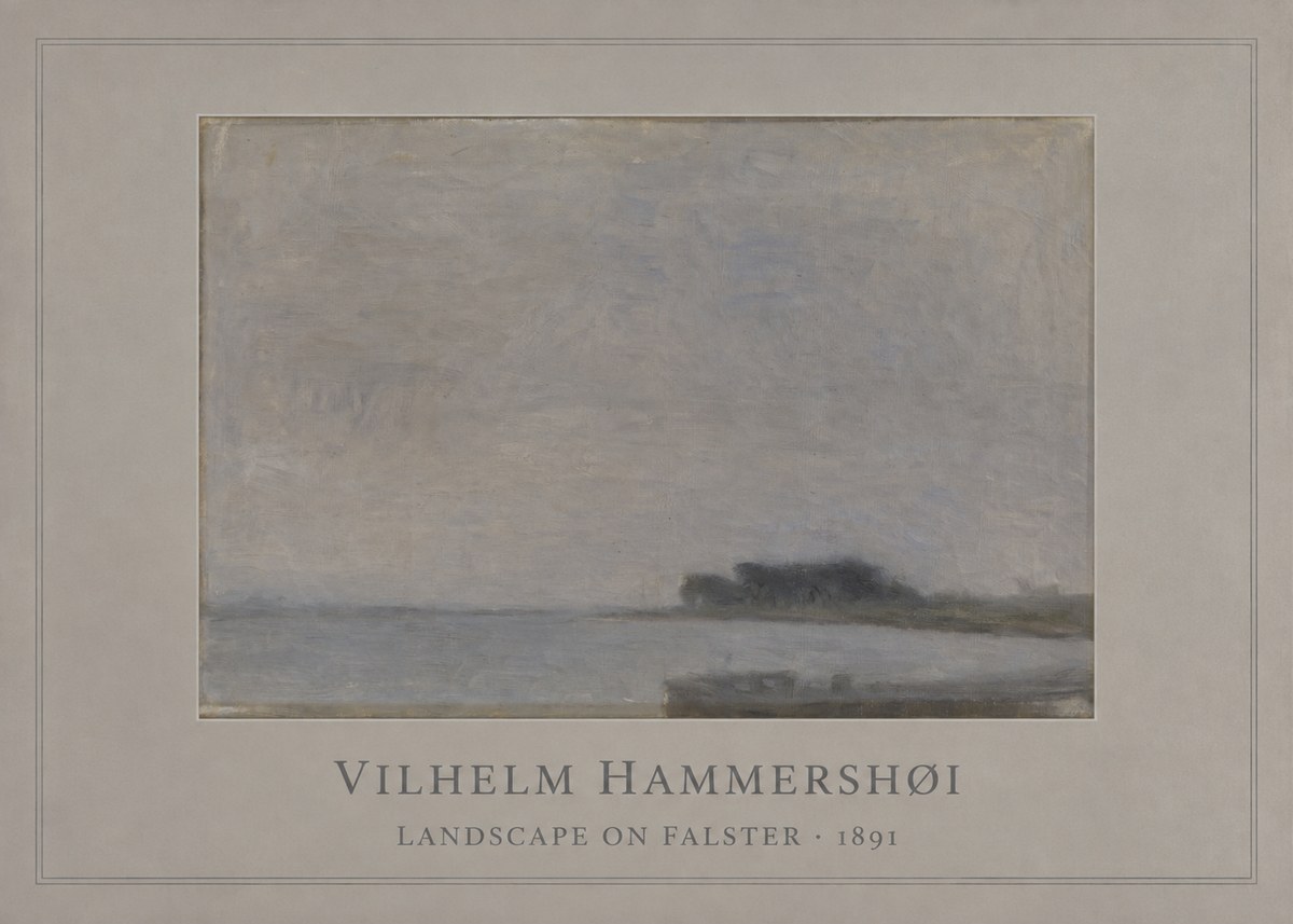 Vilhelm Hammershøi Landscape on Falster No1 - Affiche
