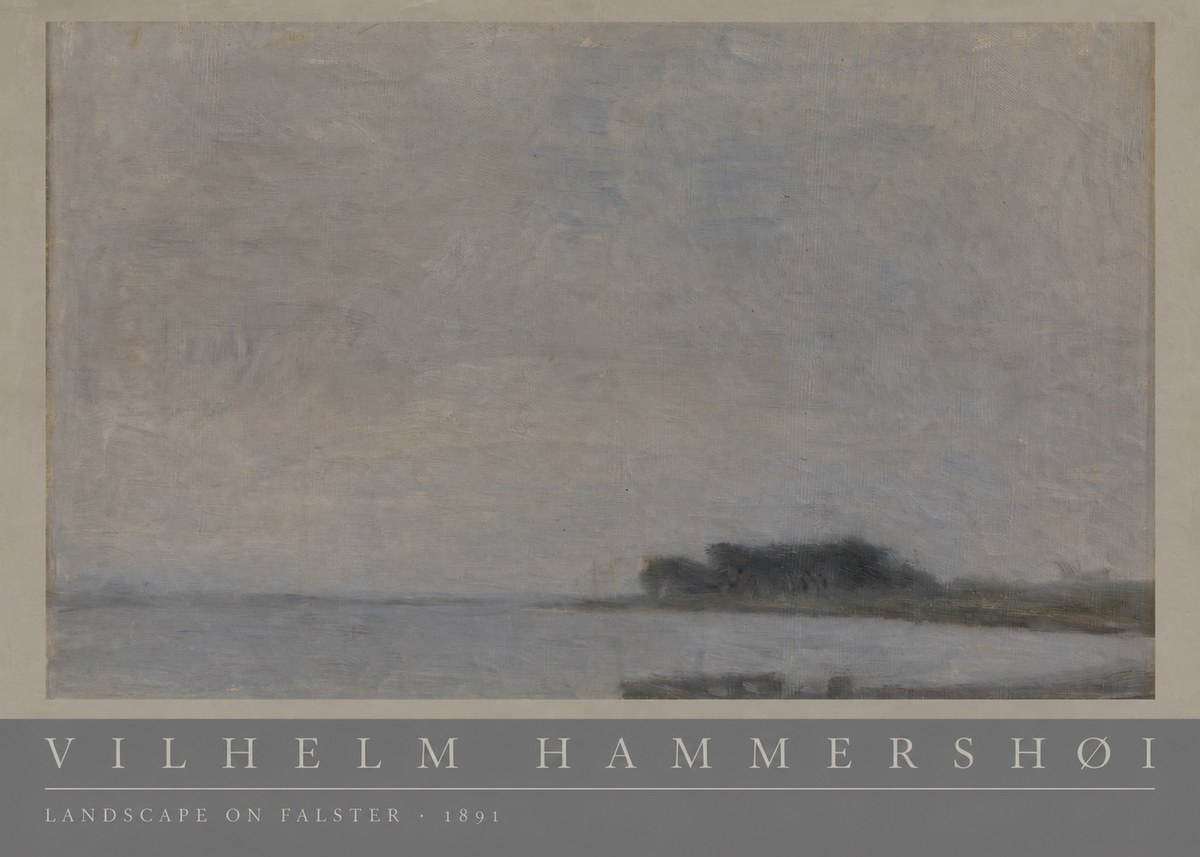 Vilhelm Hammershøi Landscape on Falster No3 - Affiche
