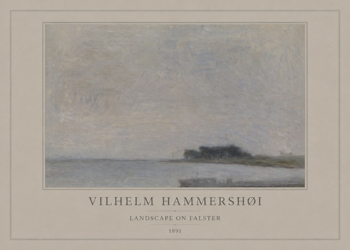 Vilhelm Hammershøi Landscape on Falster No4 - Affiche