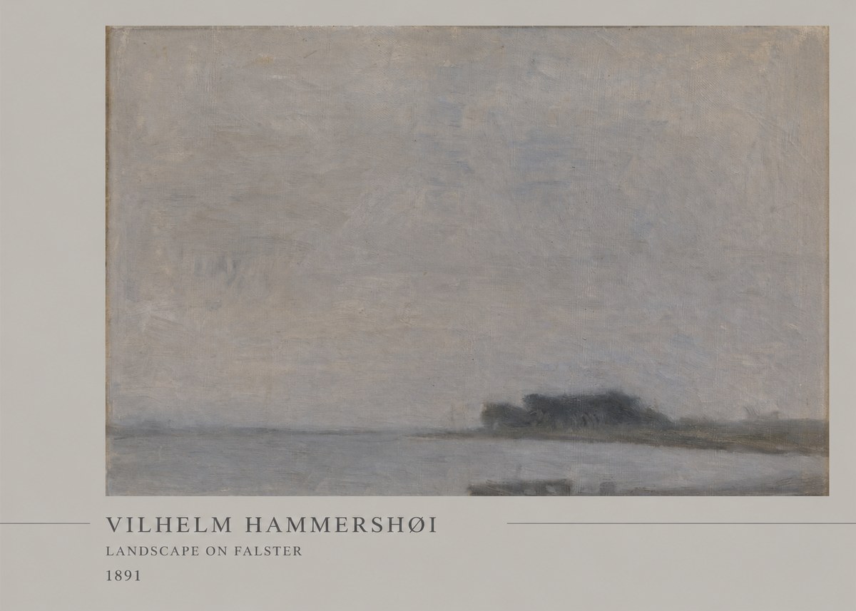 Vilhelm Hammershøi Landscape on Falster No5 - Affiche
