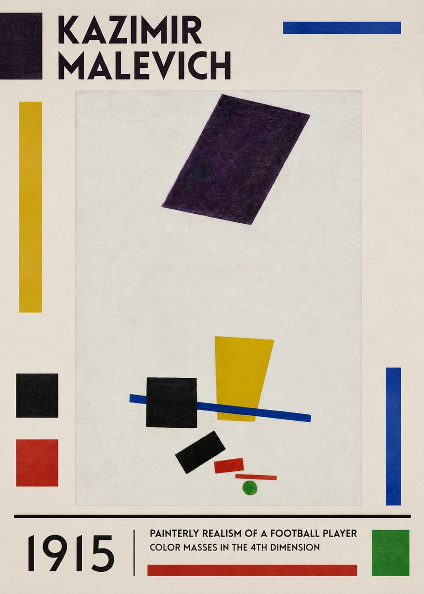 Kazimir Malevich Painterly Realism of a Football Player Color Masses in the 4Th Dimension No1 - Affiche