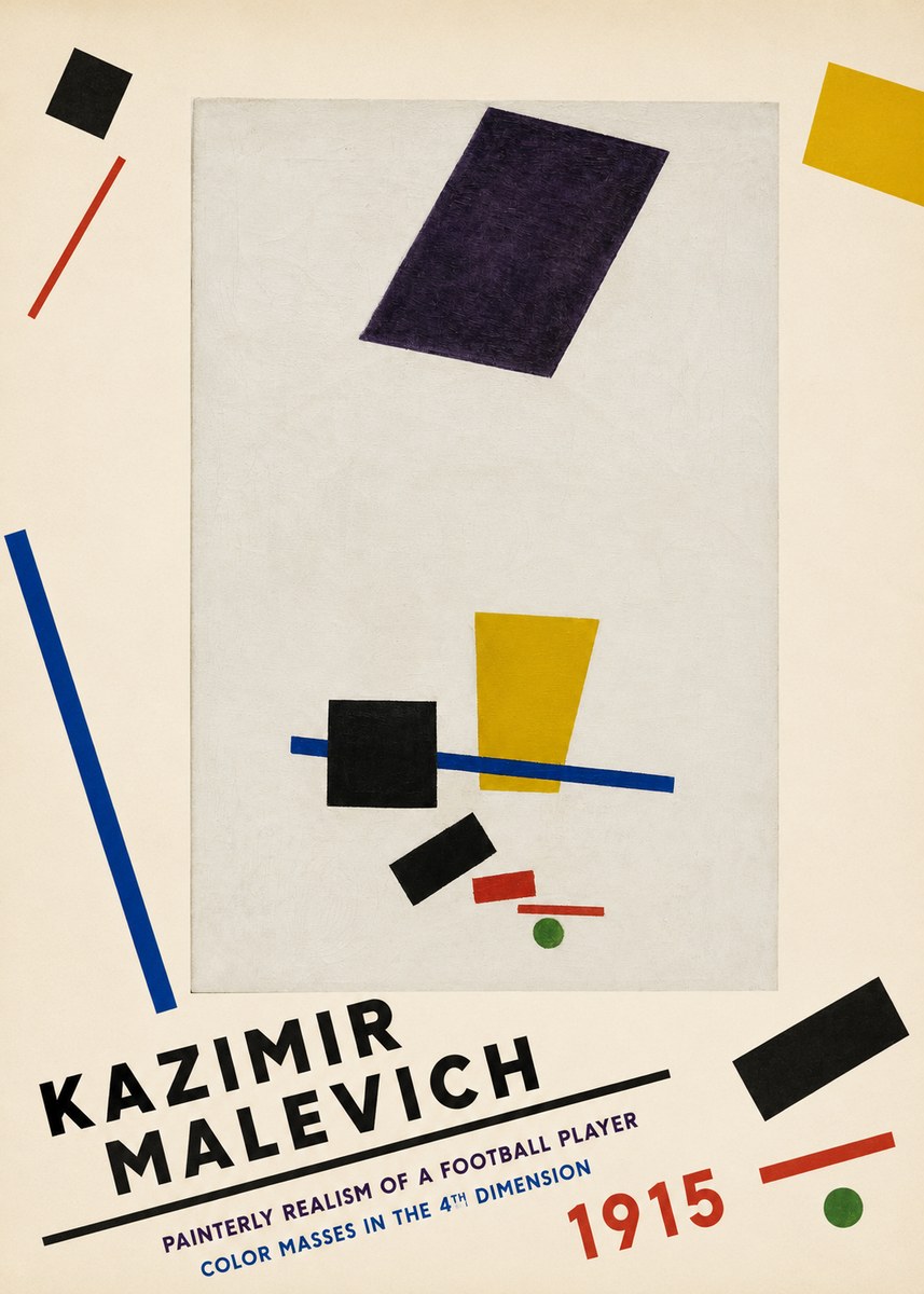 Kazimir Malevich Painterly Realism of a Football Player Color Masses in the 4Th Dimension No3 - Affiche