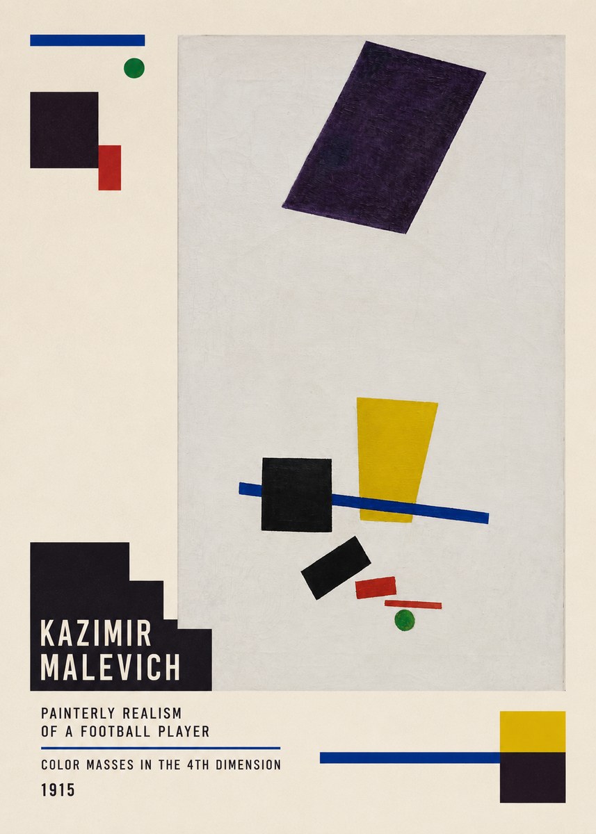 Kazimir Malevich Painterly Realism of a Football Player Color Masses in the 4Th Dimension No5 - Affiche