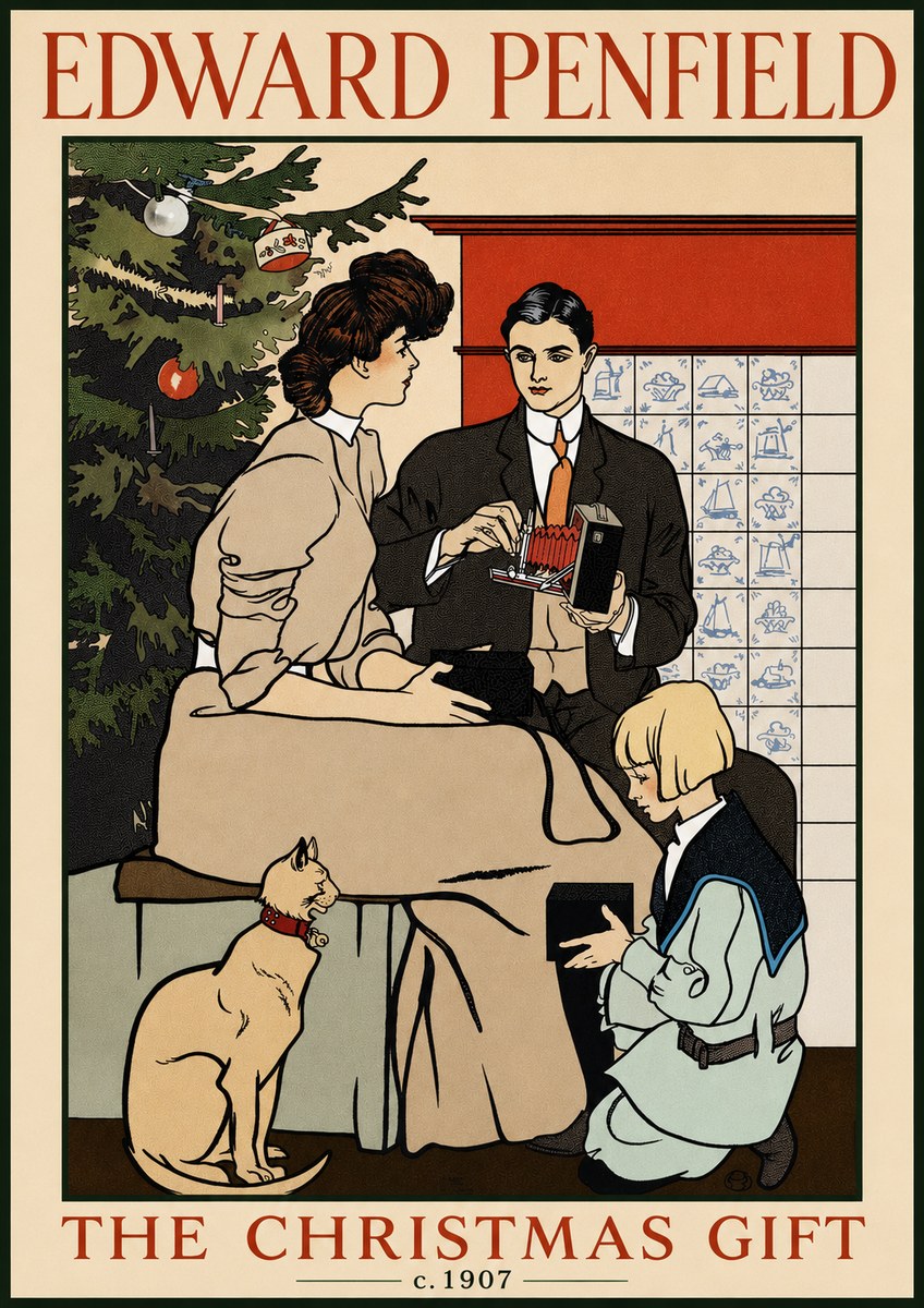 Edward Penfield The Christmas Gift No3 - Affiche