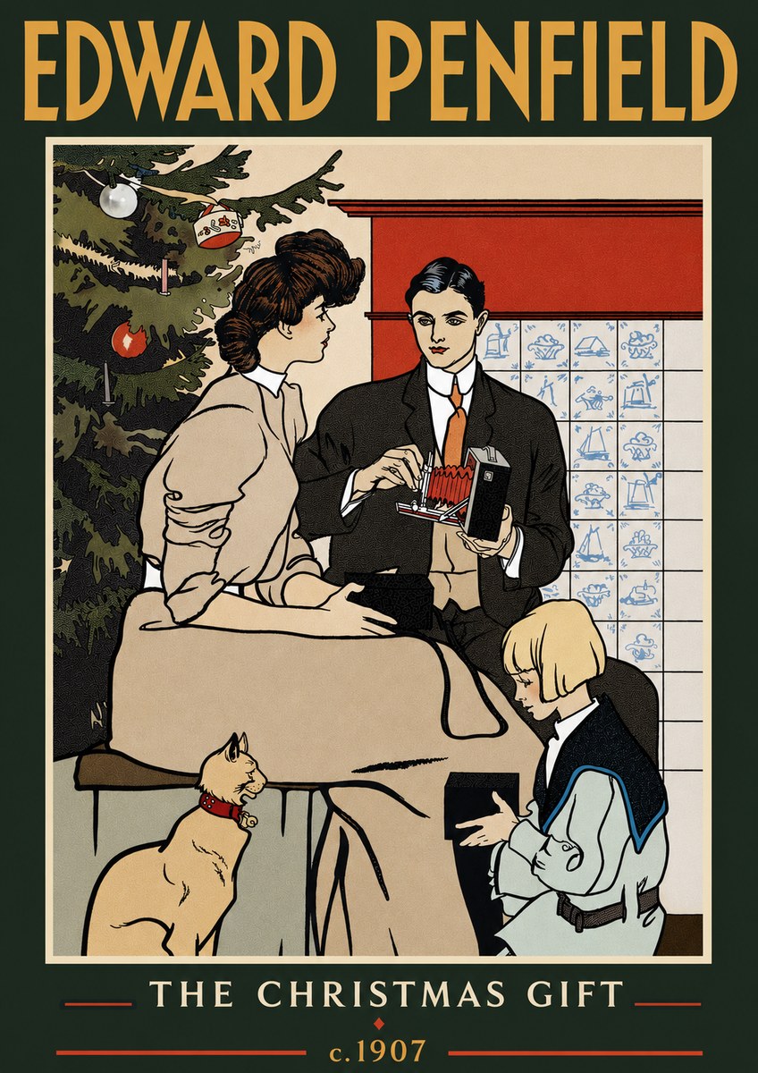 Edward Penfield The Christmas Gift No4 - Affiche