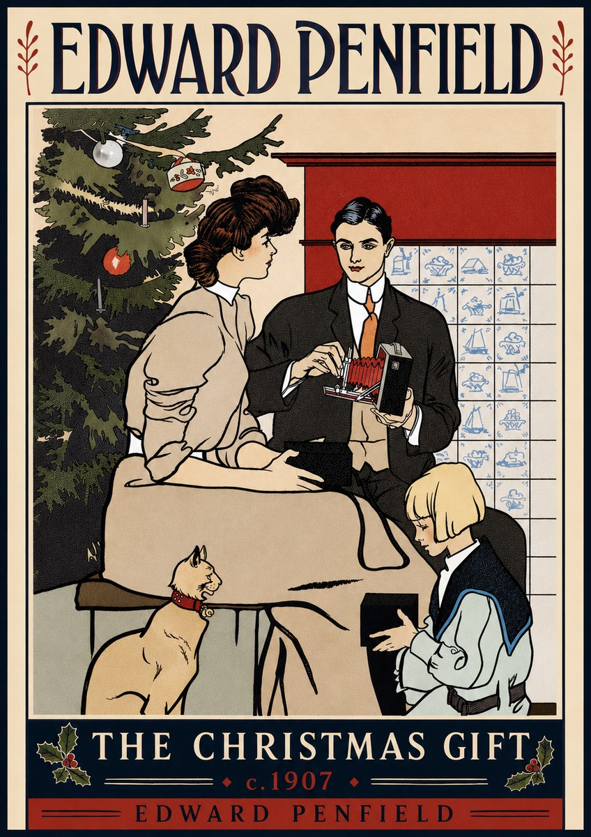 Edward Penfield The Christmas Gift No5 - Affiche