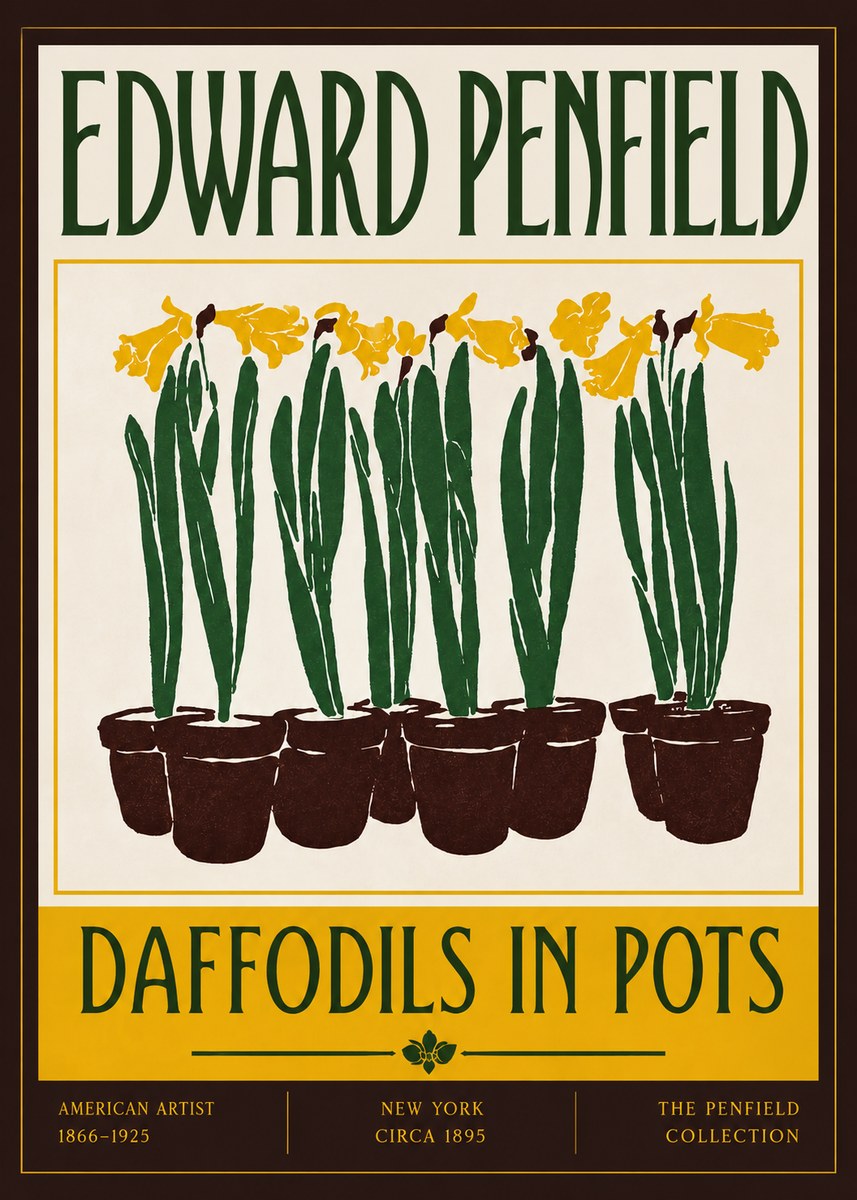 Edward Penfield Daffodils in Pots No4 - Affiche