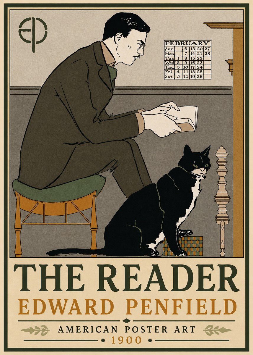 Edward Penfield The Reader I No6 - Affiche