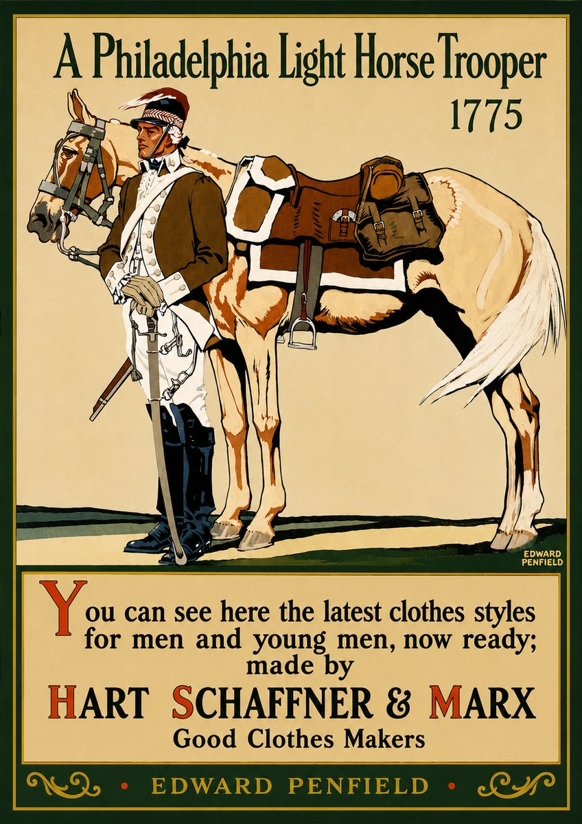 Edward Penfield A Philadelphia Light Horse Trooper 1775 No3 - Affiche
