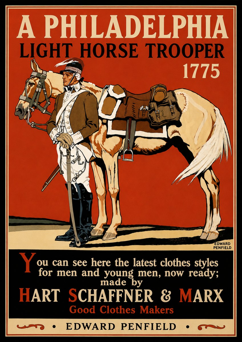 Edward Penfield A Philadelphia Light Horse Trooper 1775 No4 - Affiche
