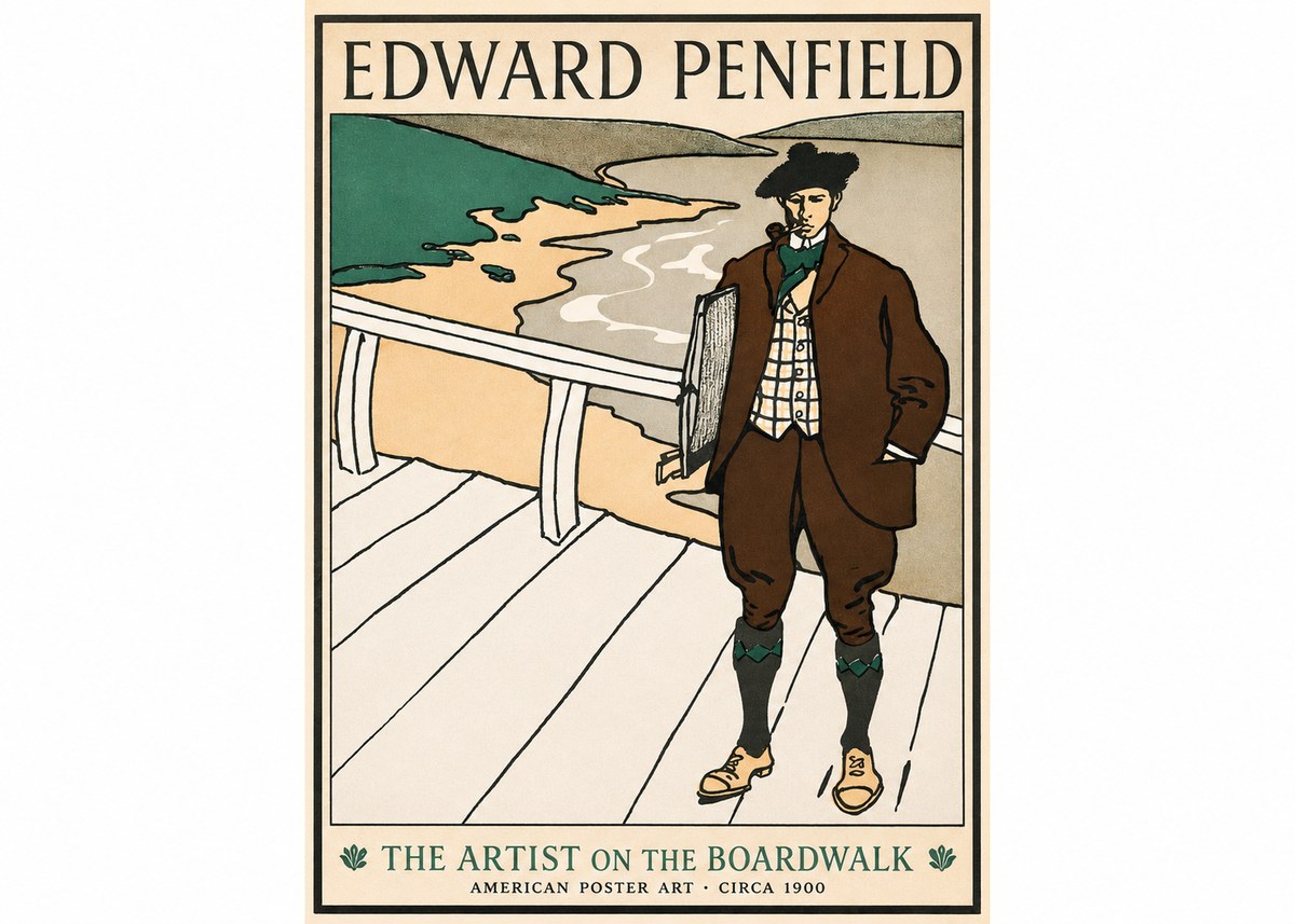 Edward Penfield The Artist on the Boardwalk No1 - Affiche
