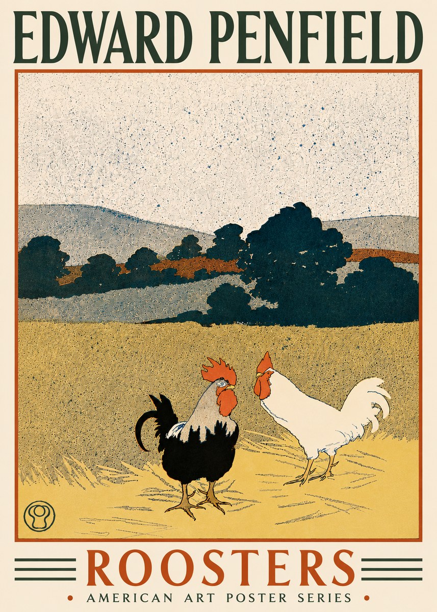 Edward Penfield Roosters No6 - Affiche