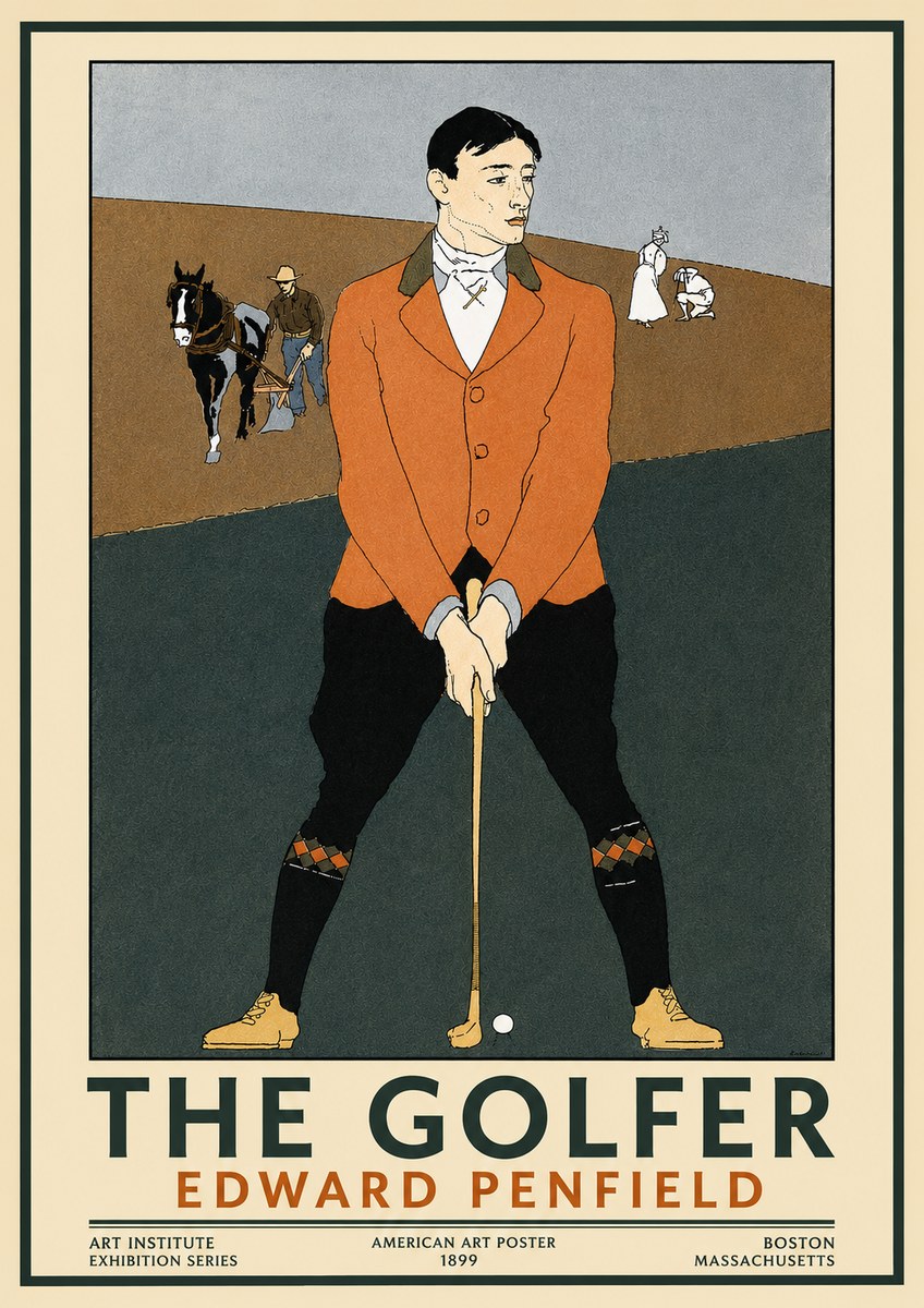 Edward Penfield The Golfer No3 - Affiche