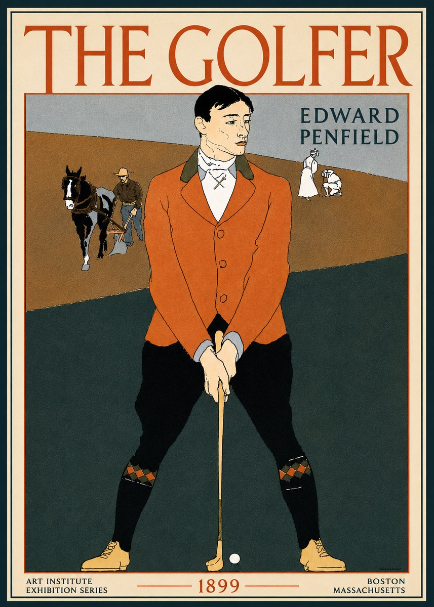 Edward Penfield The Golfer No5 - Affiche