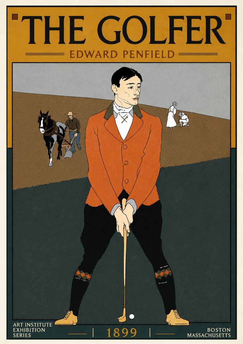 Edward Penfield The Golfer No6 - Affiche