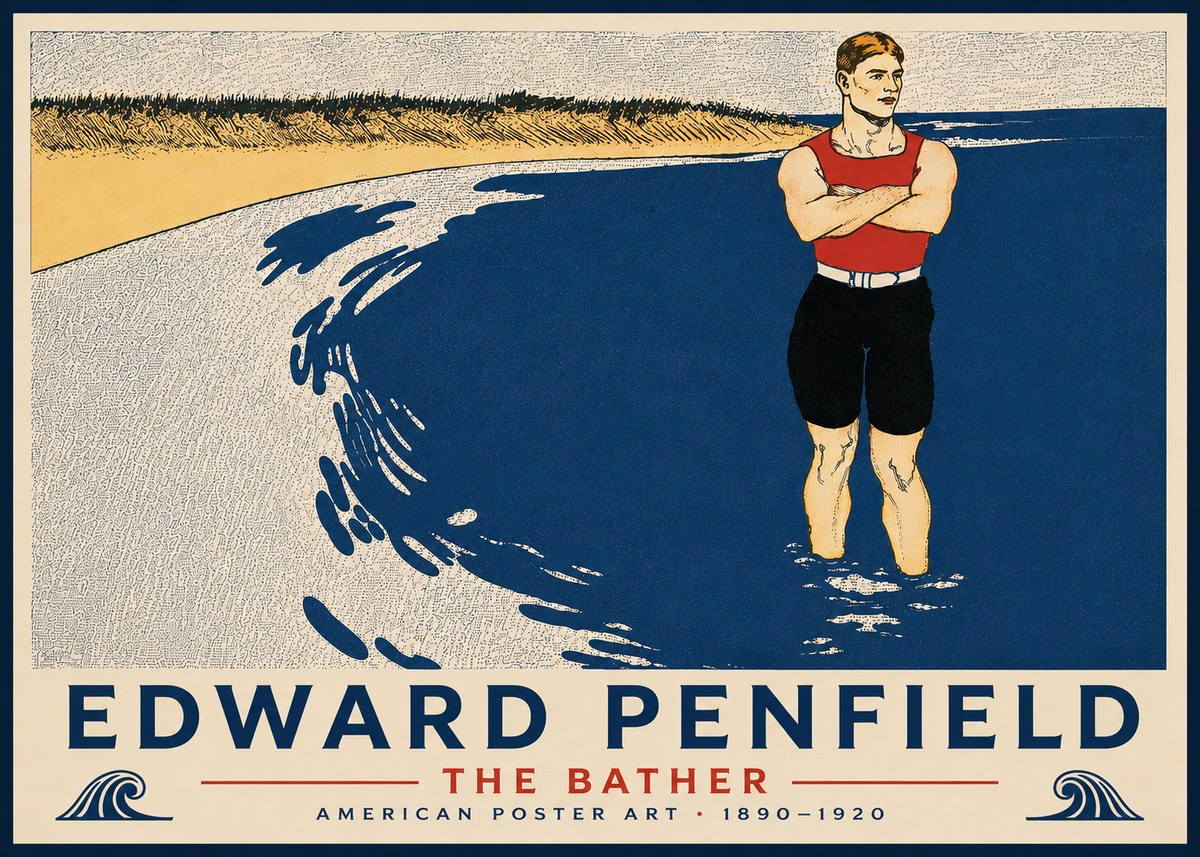 Edward Penfield The Bather No6 - Affiche
