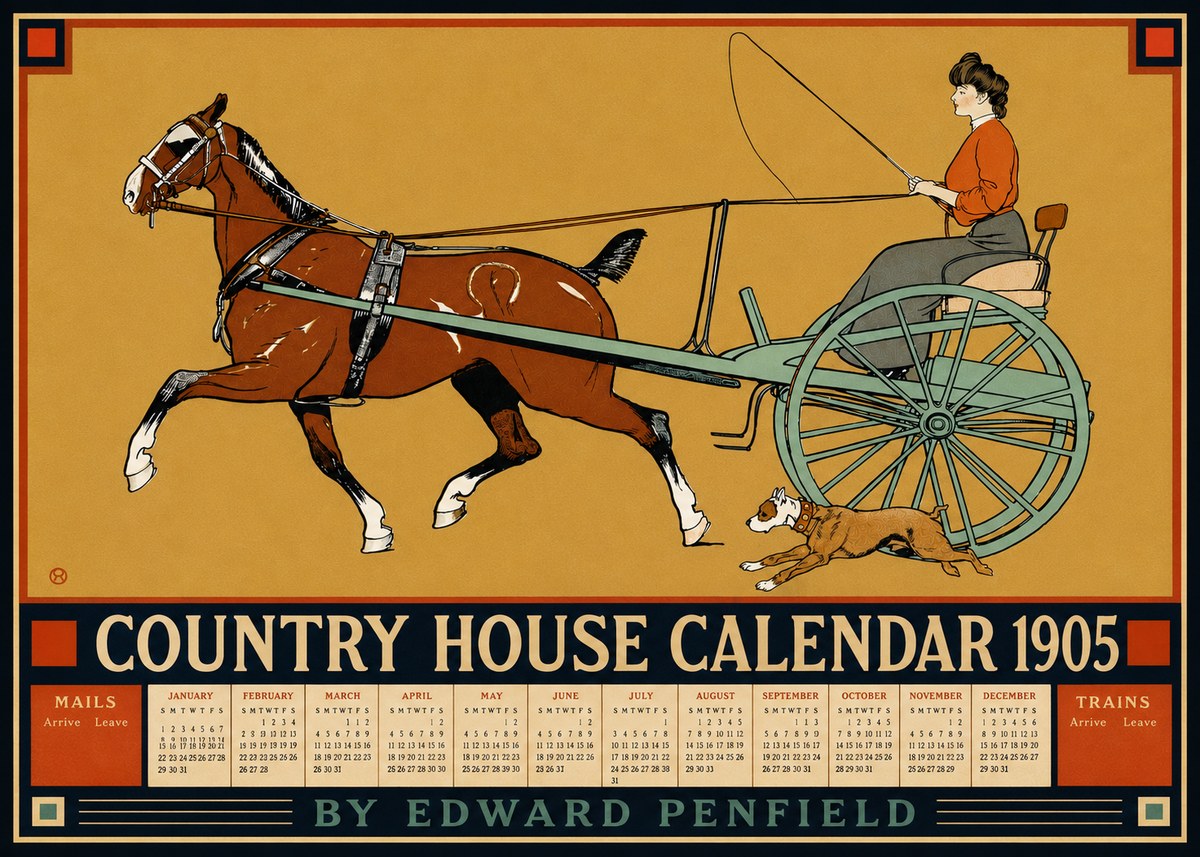 Edward Penfield Country House Calendar 1905 No4 - Affiche
