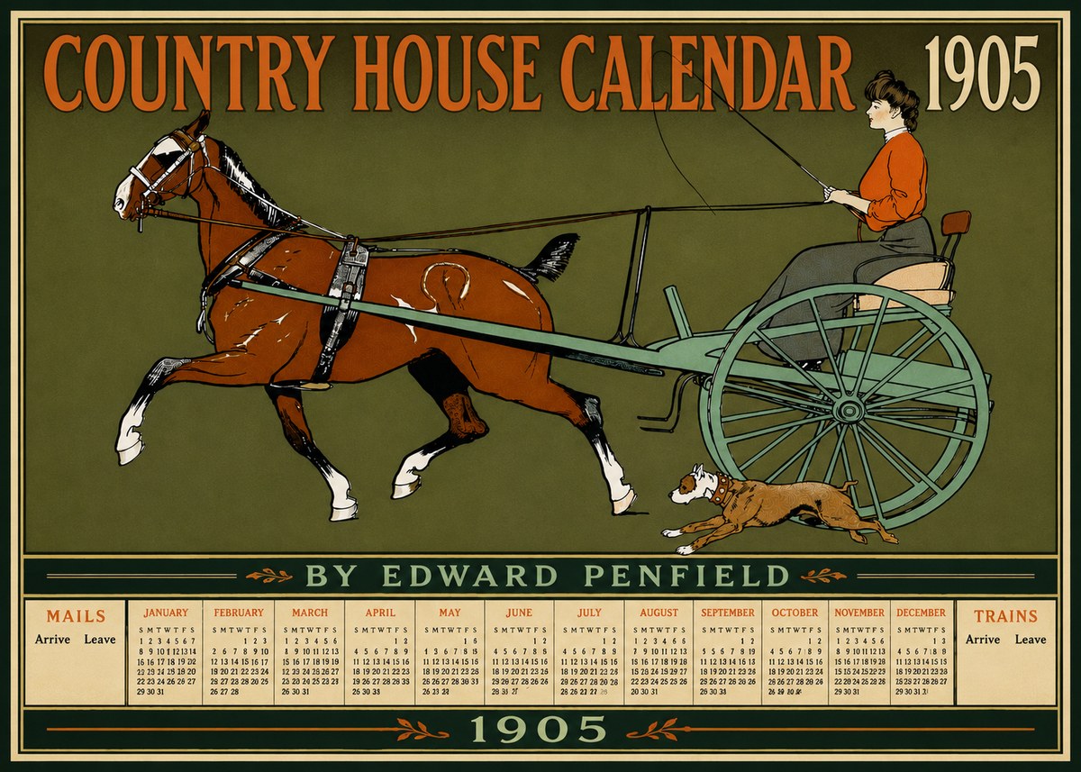 Edward Penfield Country House Calendar 1905 No6 - Affiche