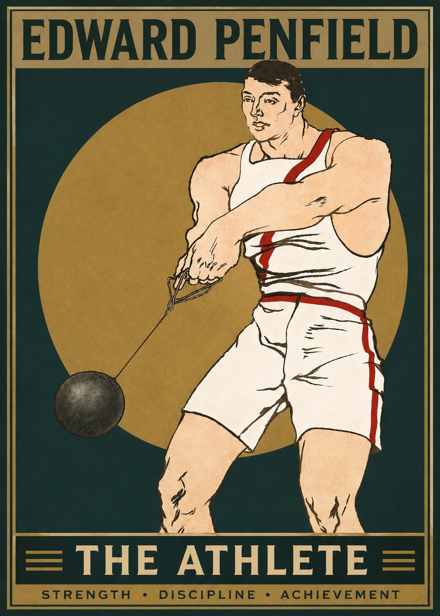 Edward Penfield The Athlete No3 - Affiche