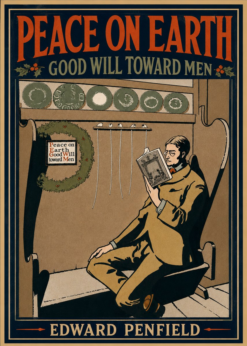 Edward Penfield Peace on Earth Good Will Toward Men No4 - Affiche