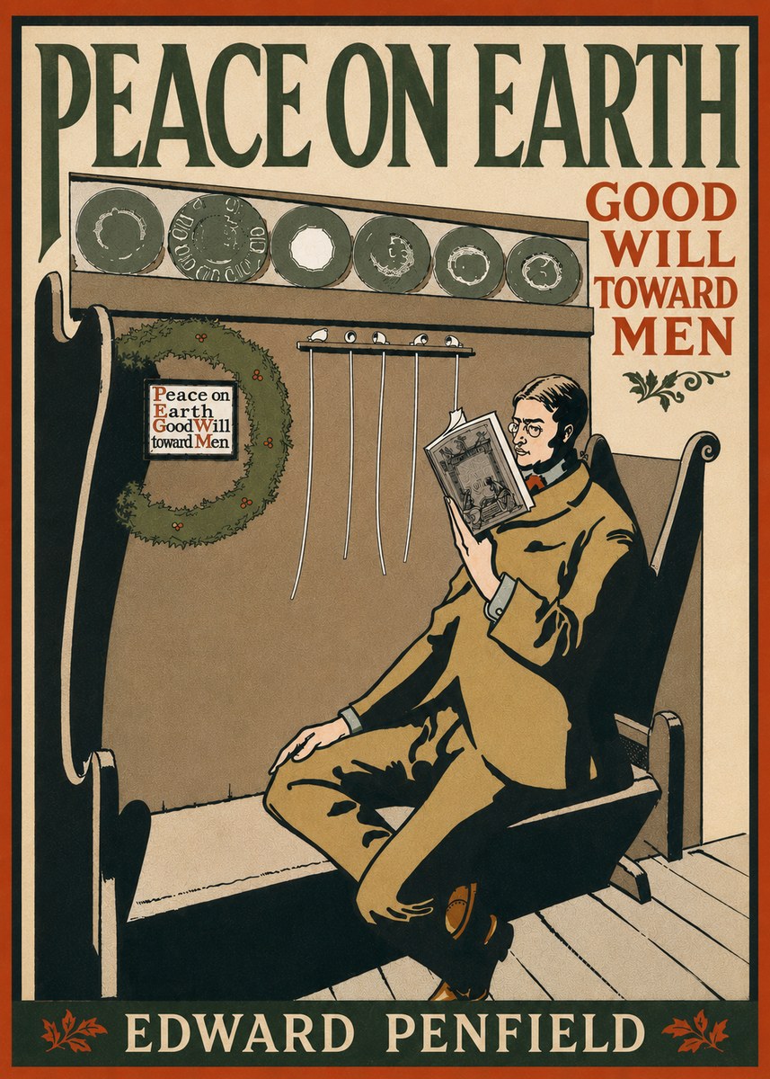 Edward Penfield Peace on Earth Good Will Toward Men No5 - Affiche
