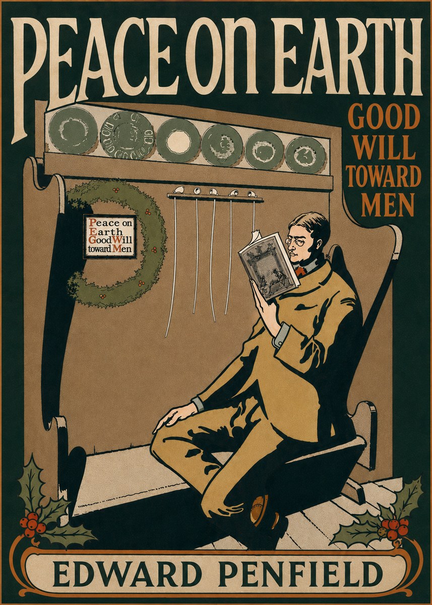 Edward Penfield Peace on Earth Good Will Toward Men No6 - Affiche