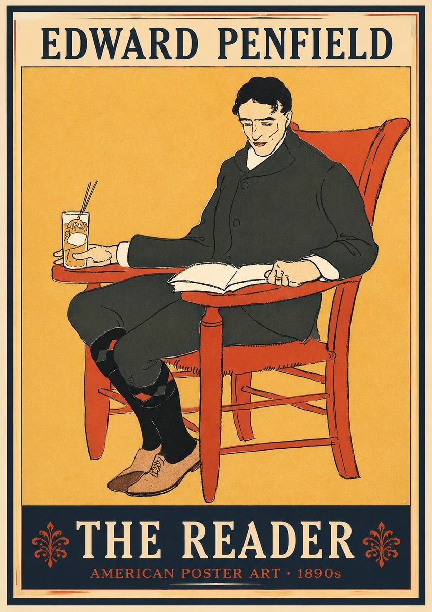 Edward Penfield The Reader II No2 - Affiche