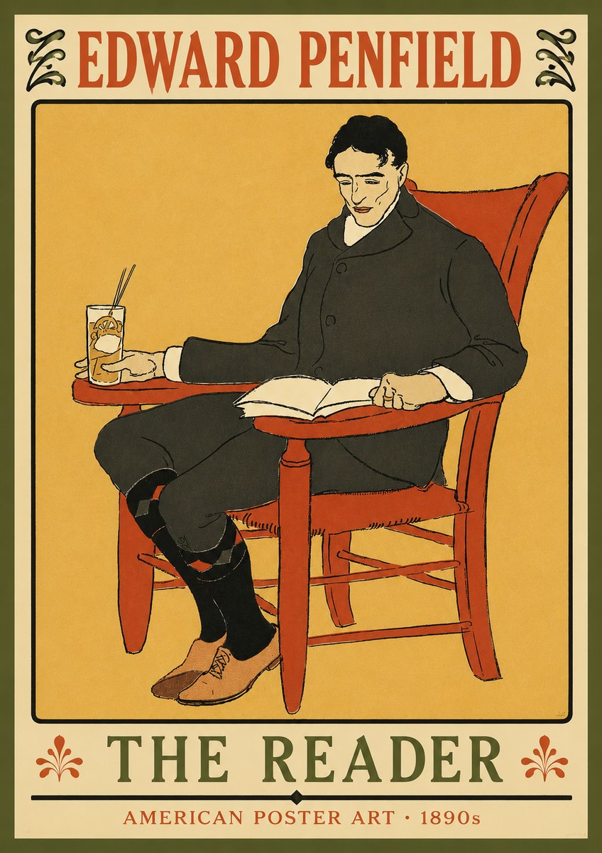 Edward Penfield The Reader II No3 - Affiche
