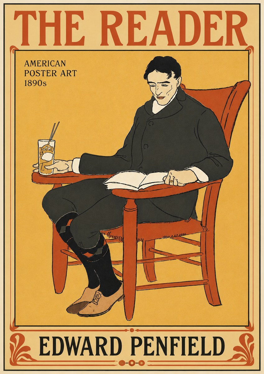Edward Penfield The Reader II No4 - Affiche