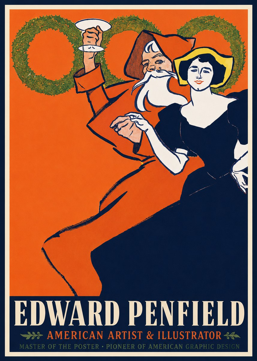 Edward Penfield Christmas. Cheer No2 - Affiche
