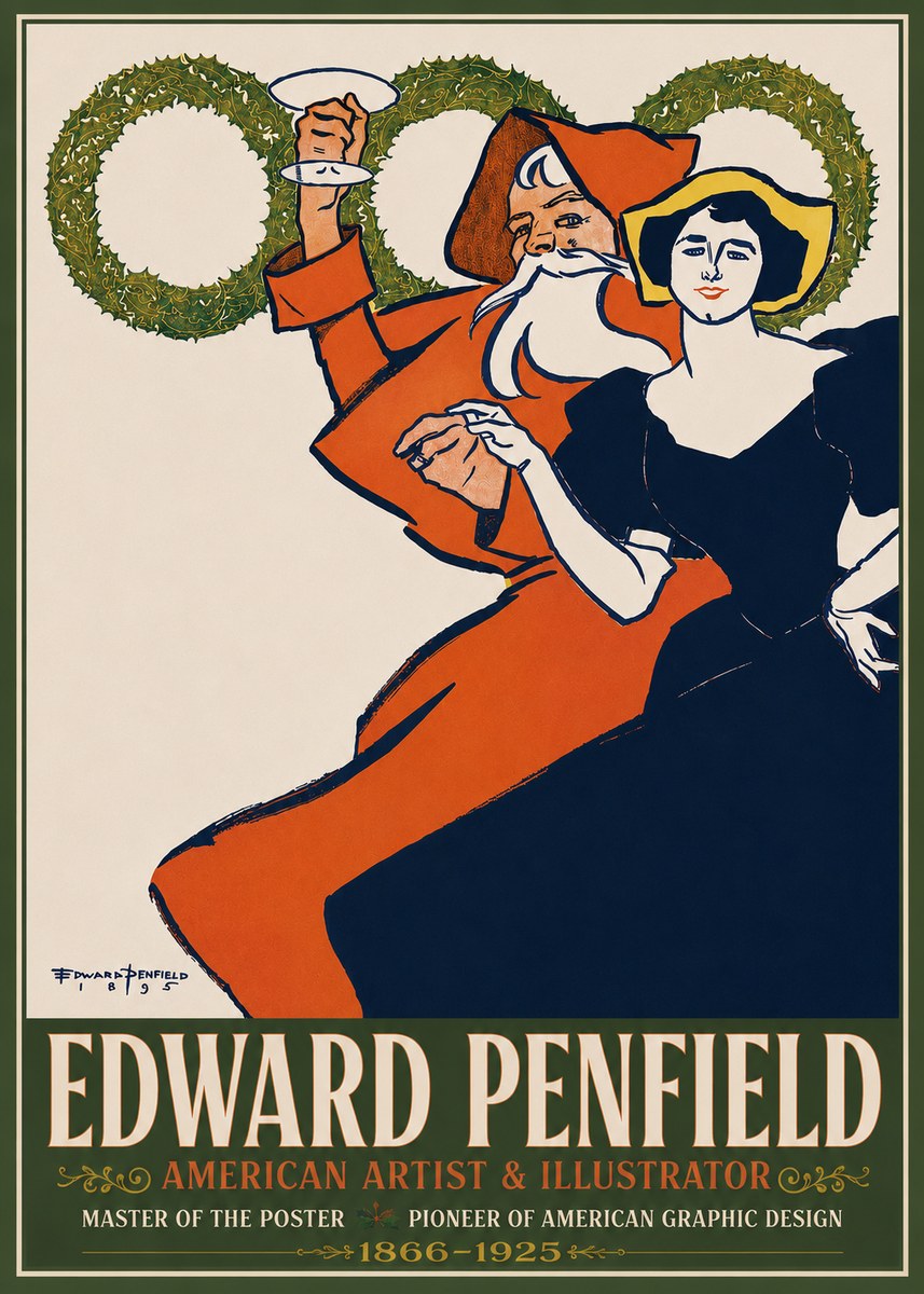 Edward Penfield Christmas. Cheer No3 - Affiche