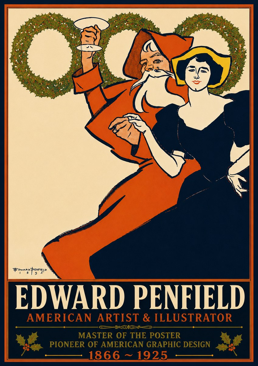 Edward Penfield Christmas. Cheer No6 - Affiche