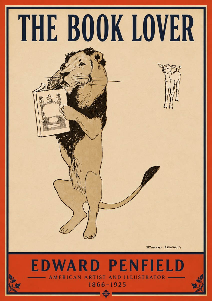 Edward Penfield The Book Lover No4 - Affiche