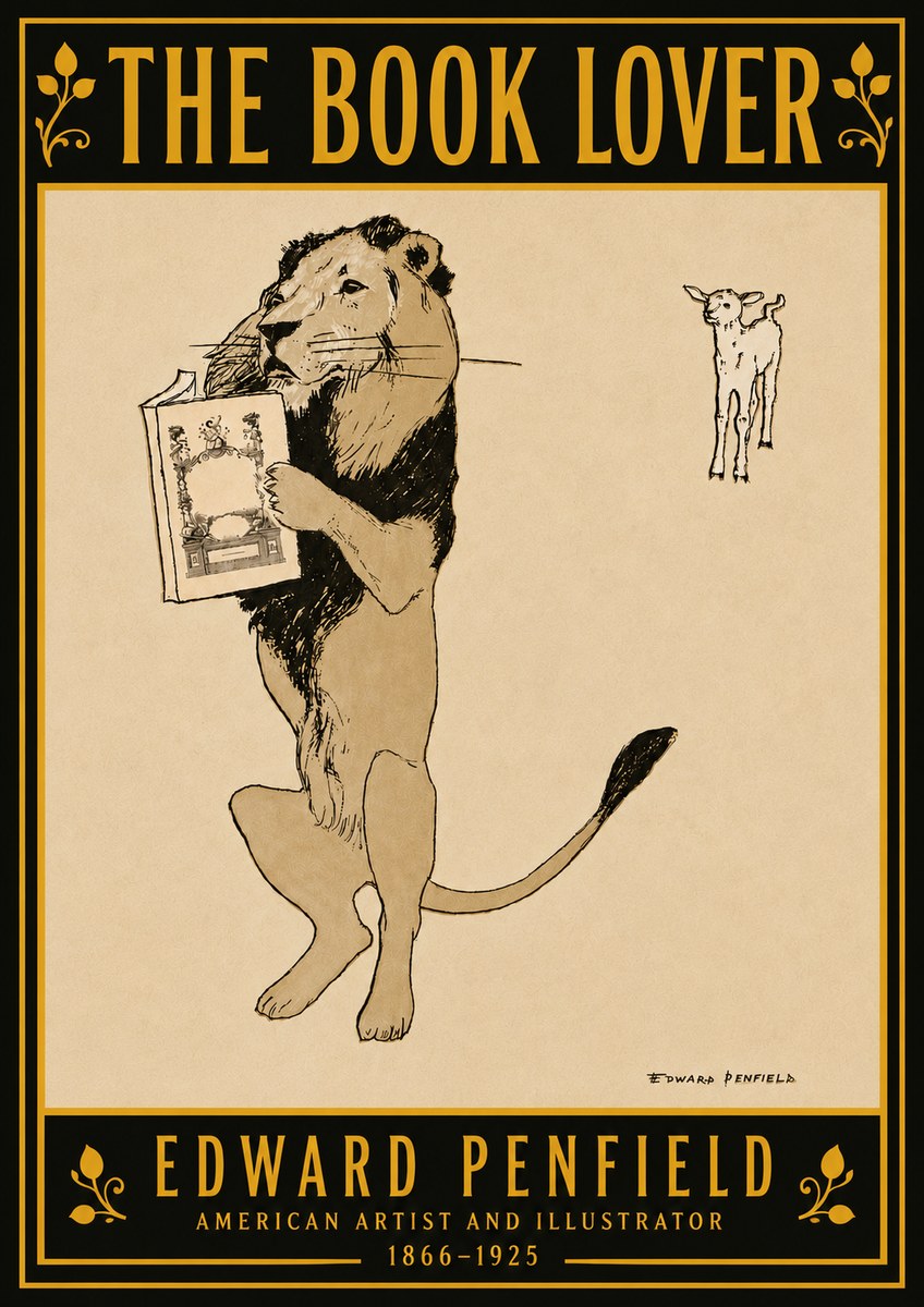 Edward Penfield The Book Lover No5 - Affiche