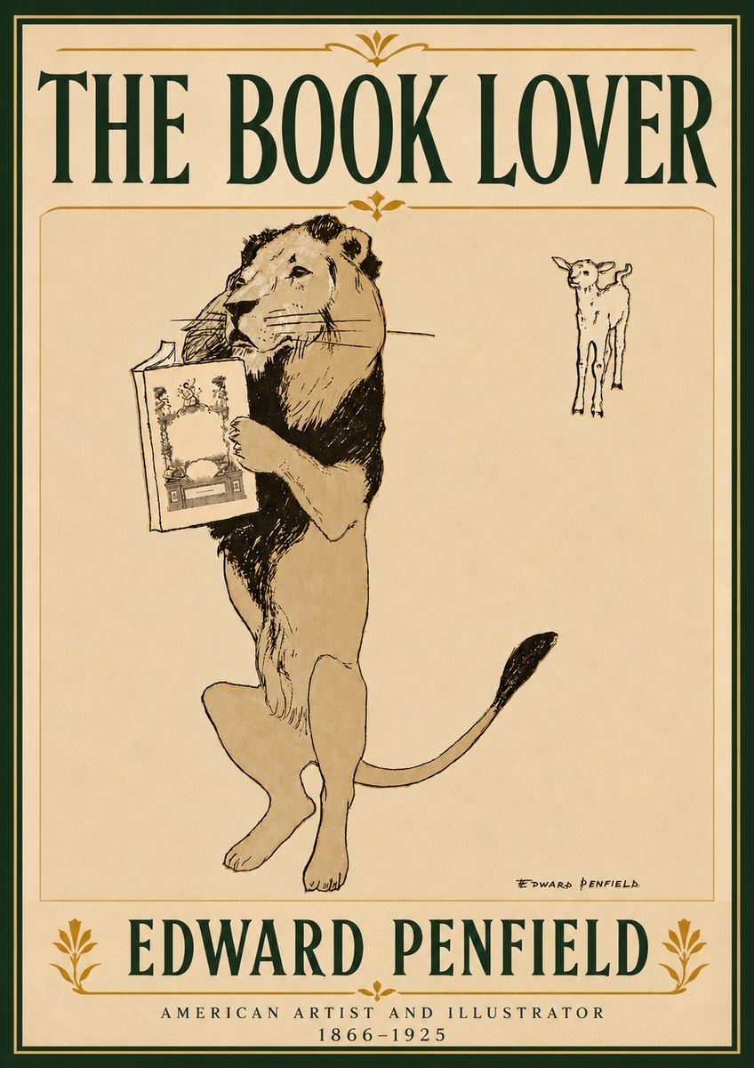 Edward Penfield The Book Lover No6 - Affiche