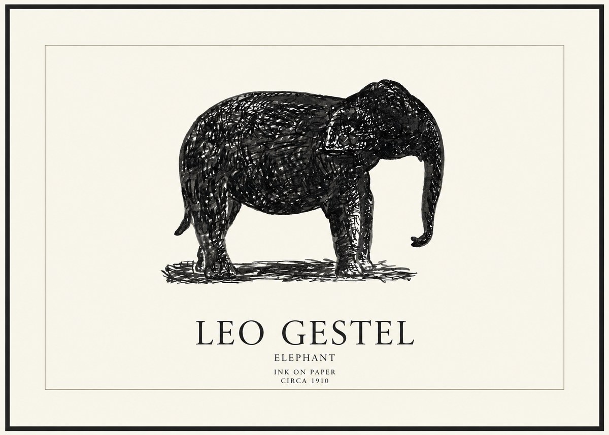 Leo Gestel Elephant No1 - Affiche