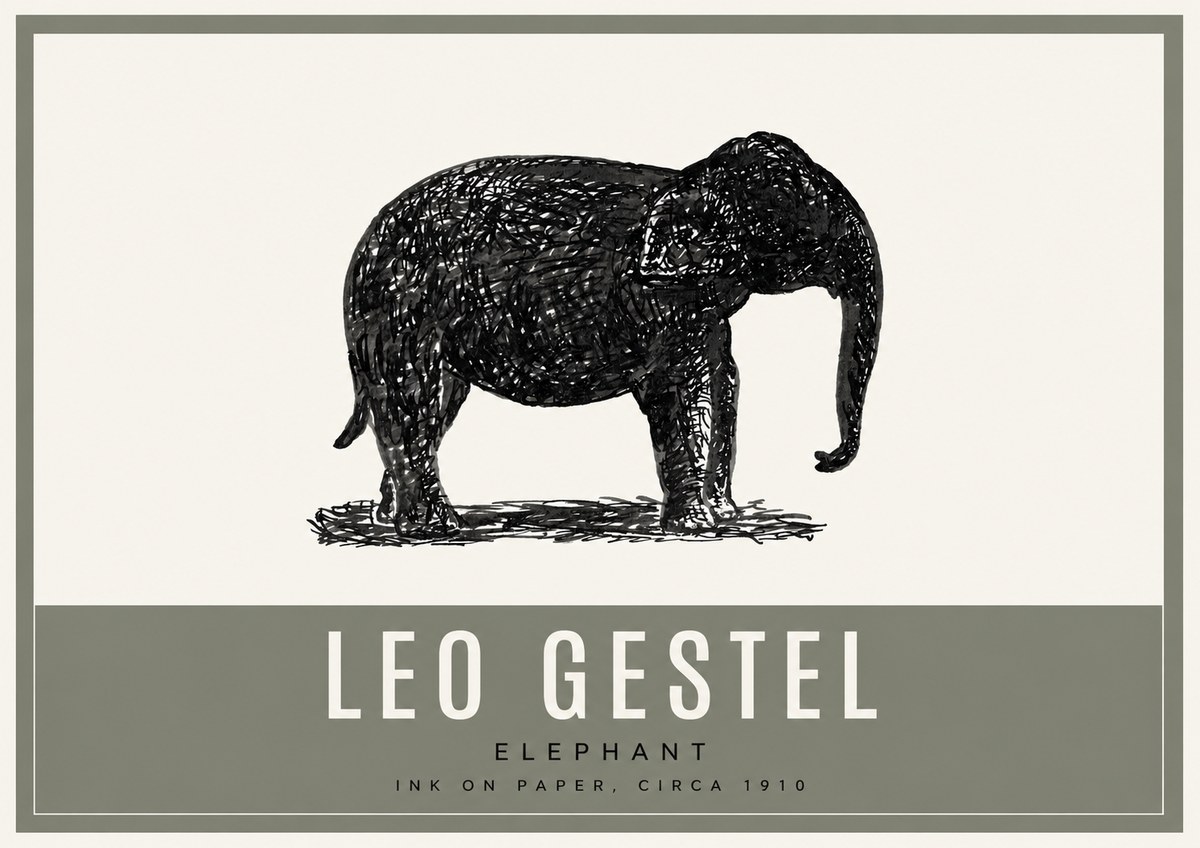 Leo Gestel Elephant No2 - Affiche