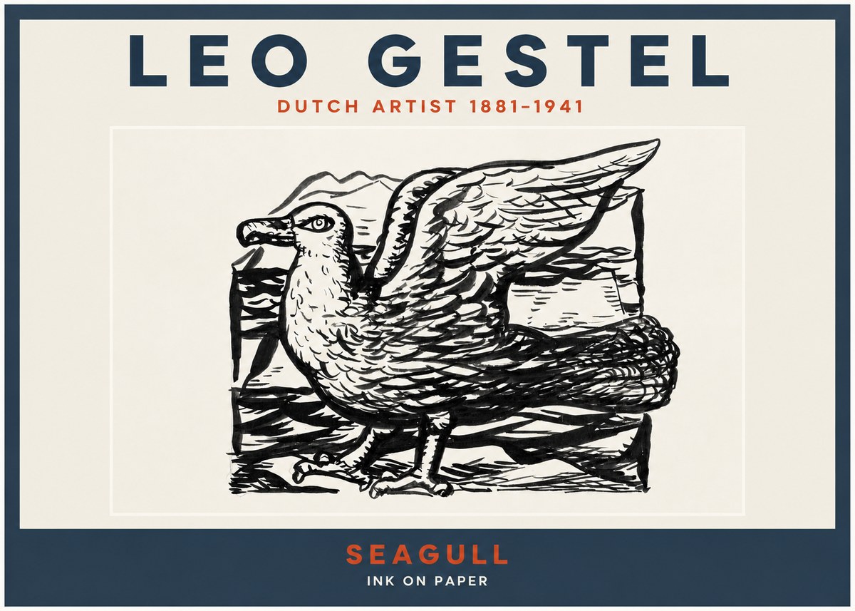 Leo Gestel Seagull No2 - Affiche