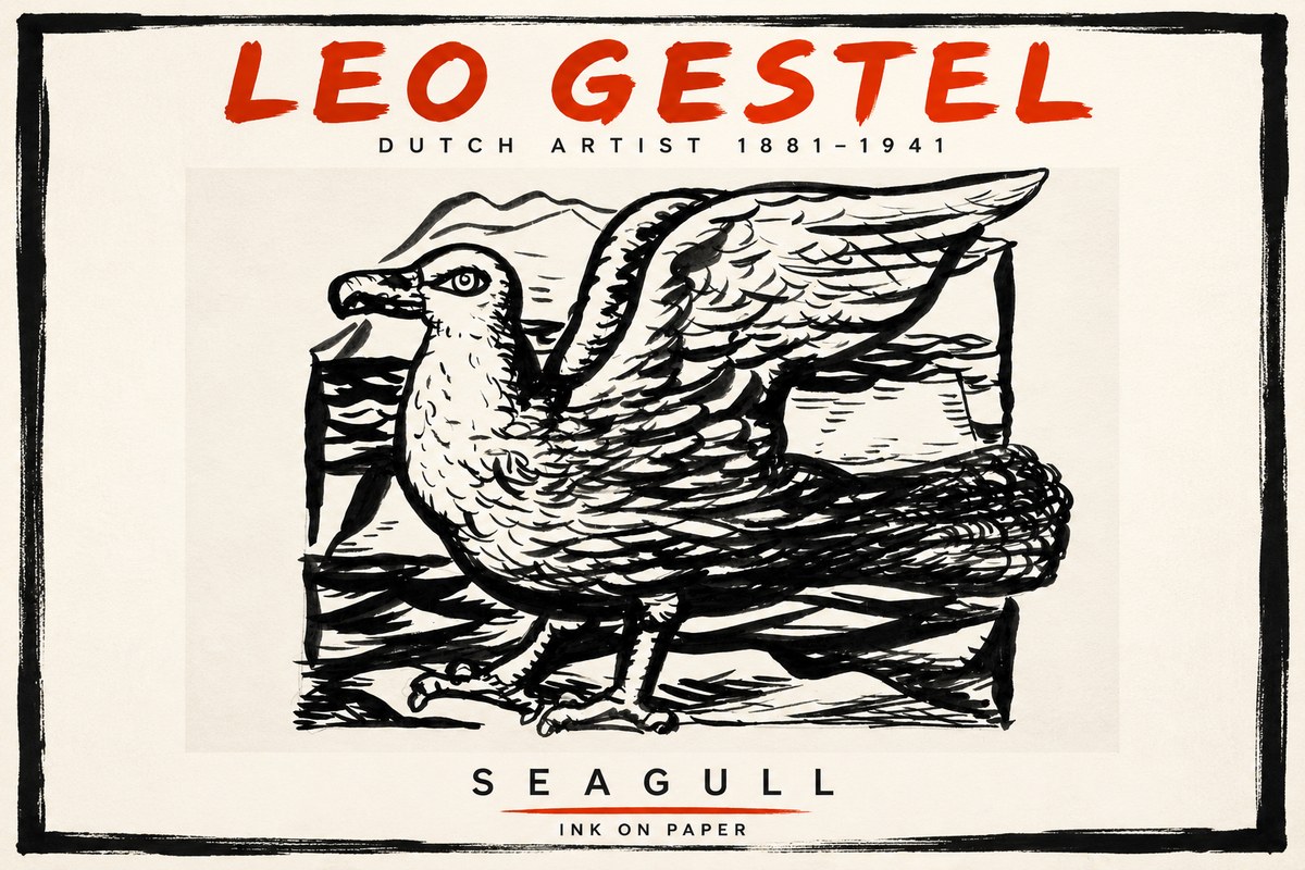 Leo Gestel Seagull No3 - Affiche