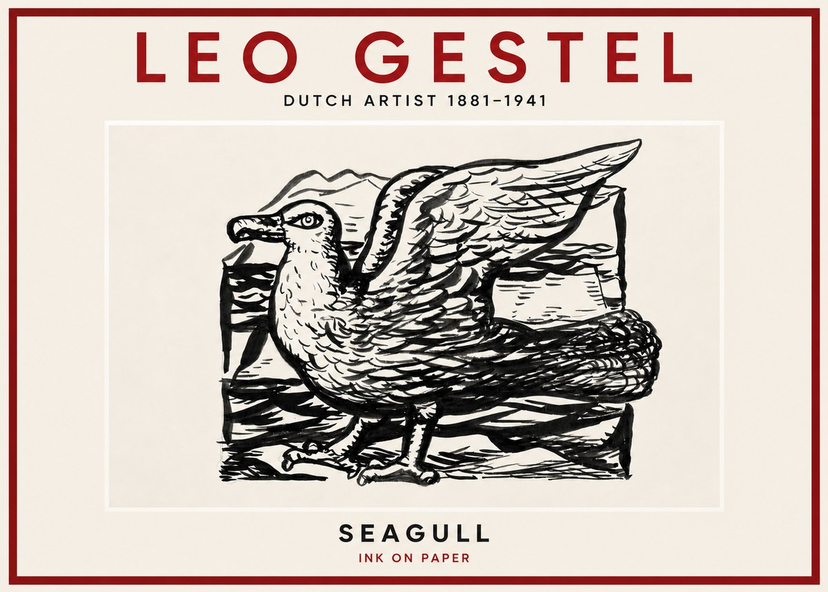 Leo Gestel Seagull No4 - Affiche