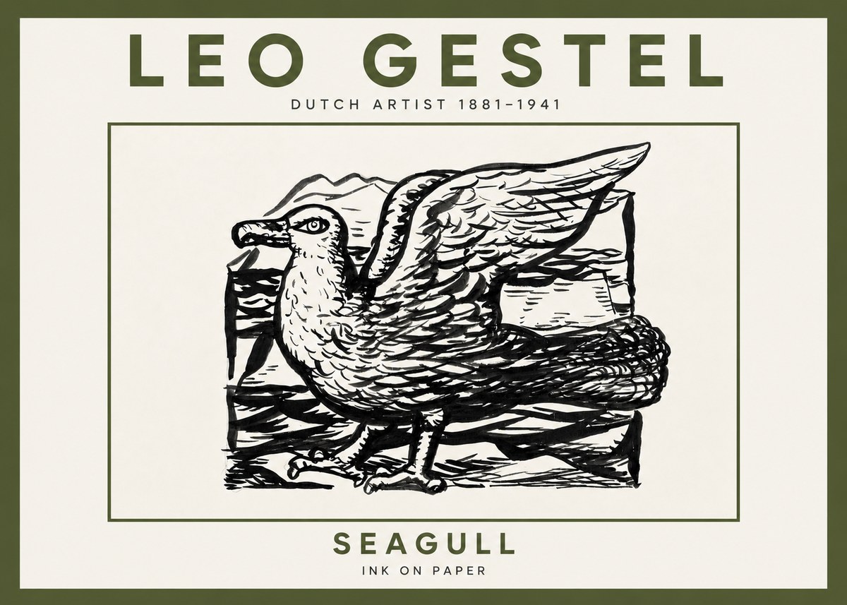 Leo Gestel Seagull No5 - Affiche
