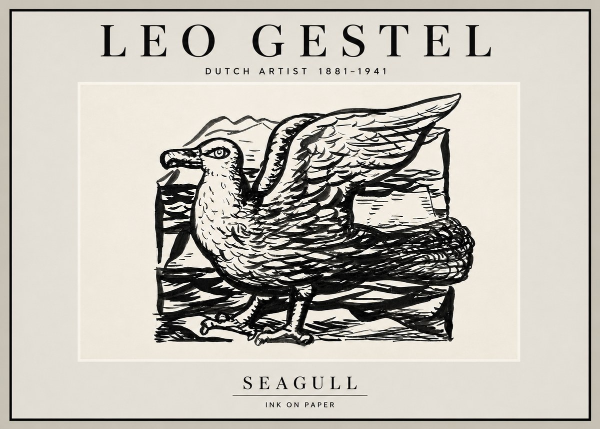 Leo Gestel Seagull No6 - Affiche