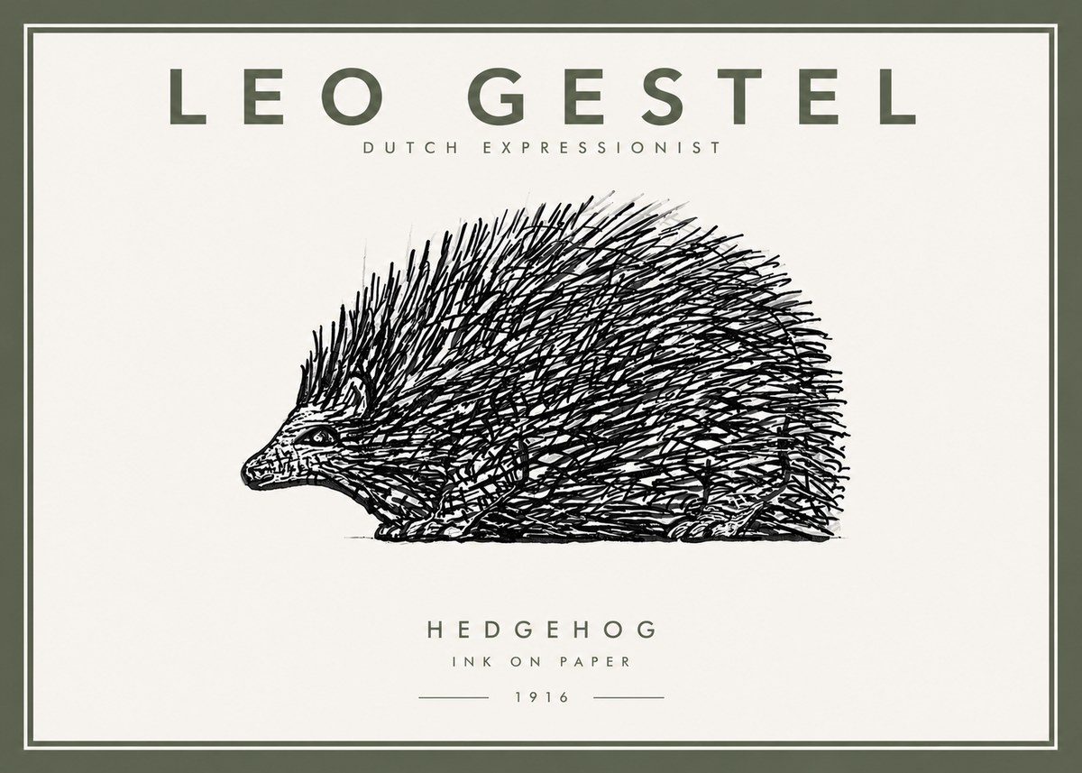 Leo Gestel Hedgehog No5 - Affiche
