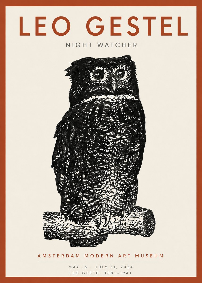 Leo Gestel Night Watcher No4 - Affiche
