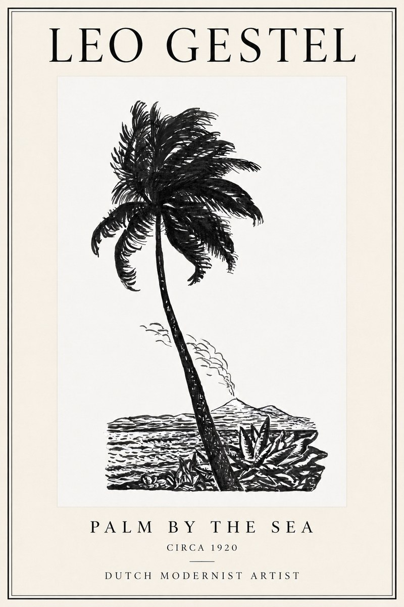 Leo Gestel Palm by the Sea No1 - Affiche