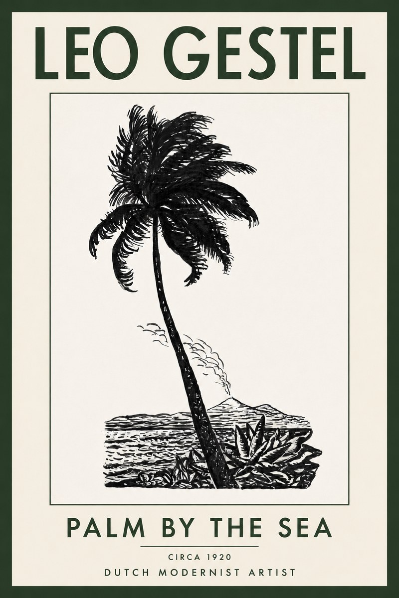 Leo Gestel Palm by the Sea No2 - Affiche