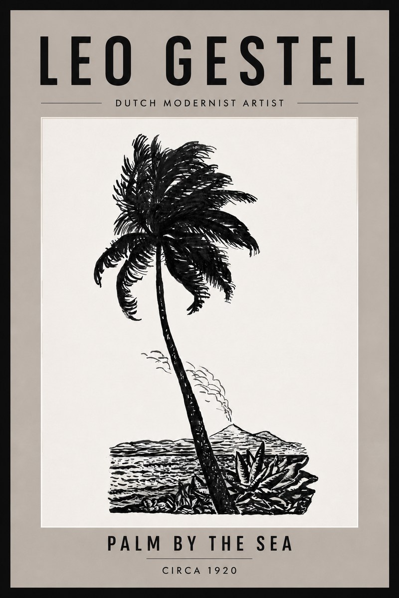 Leo Gestel Palm by the Sea No4 - Affiche