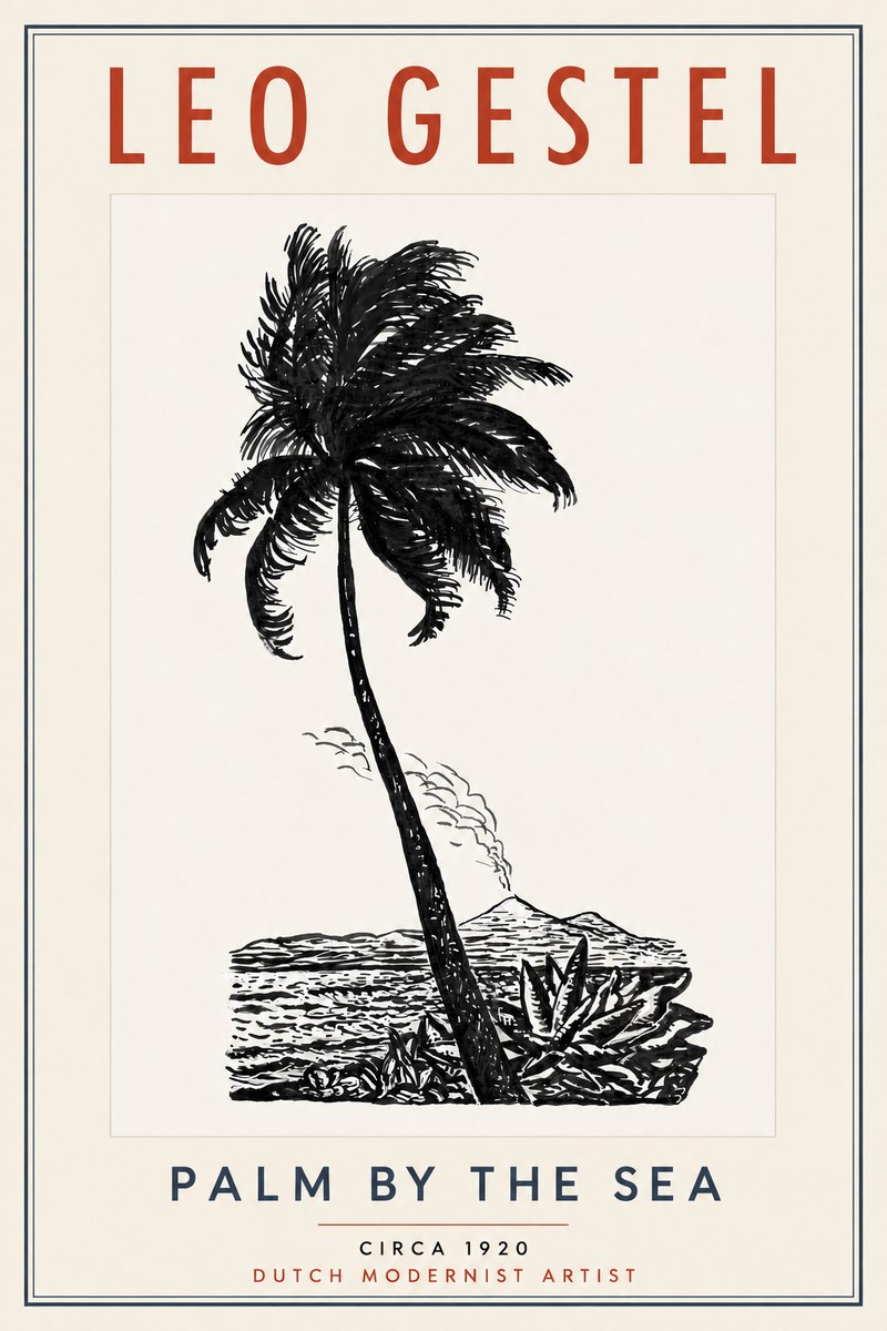 Leo Gestel Palm by the Sea No5 - Affiche